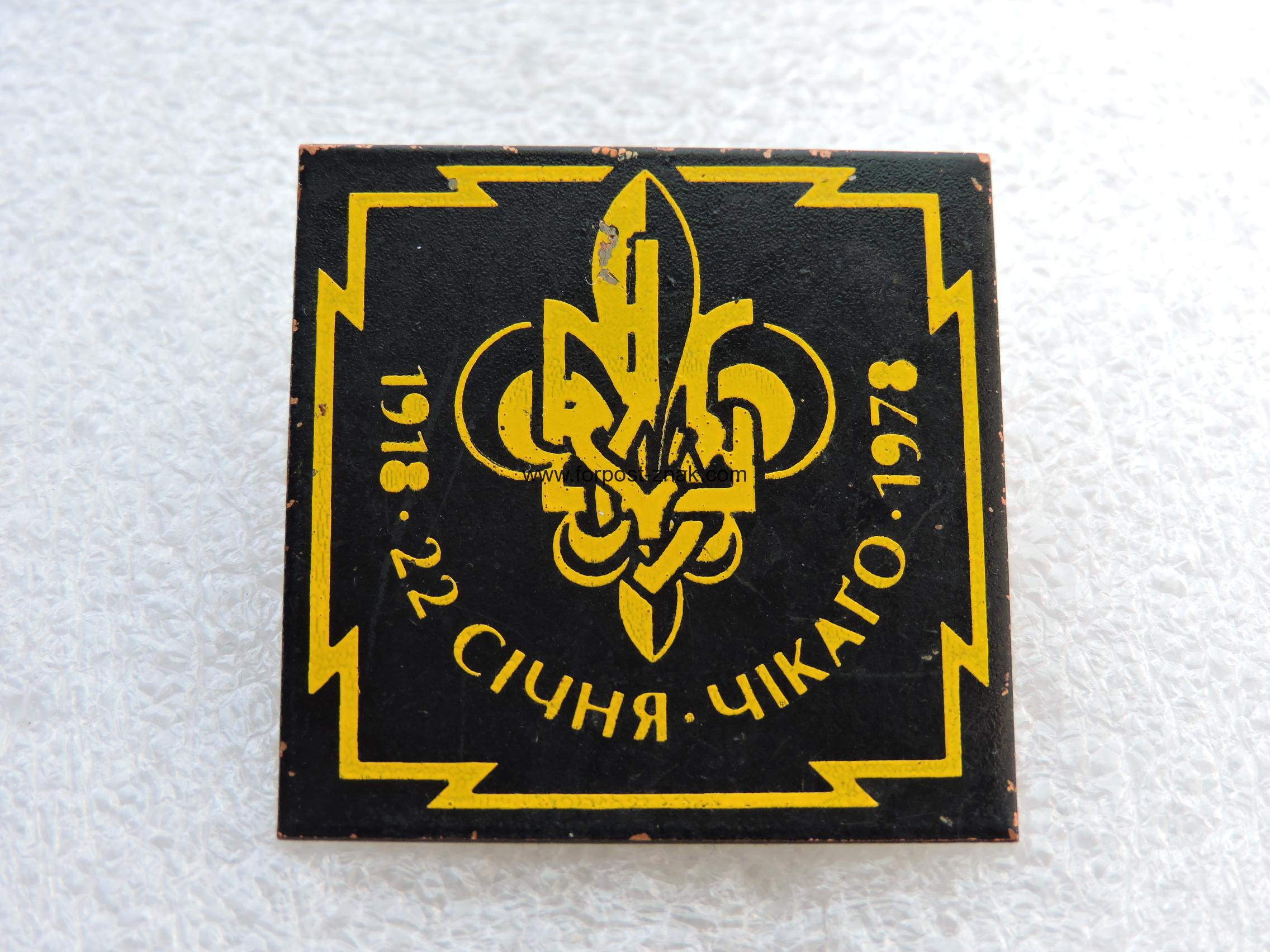Знак з Нагоди 60 -ття Пласту у Чікаго.